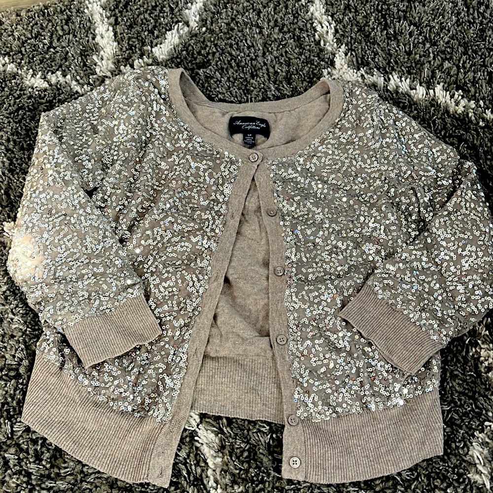 American eagle sequin cardigan